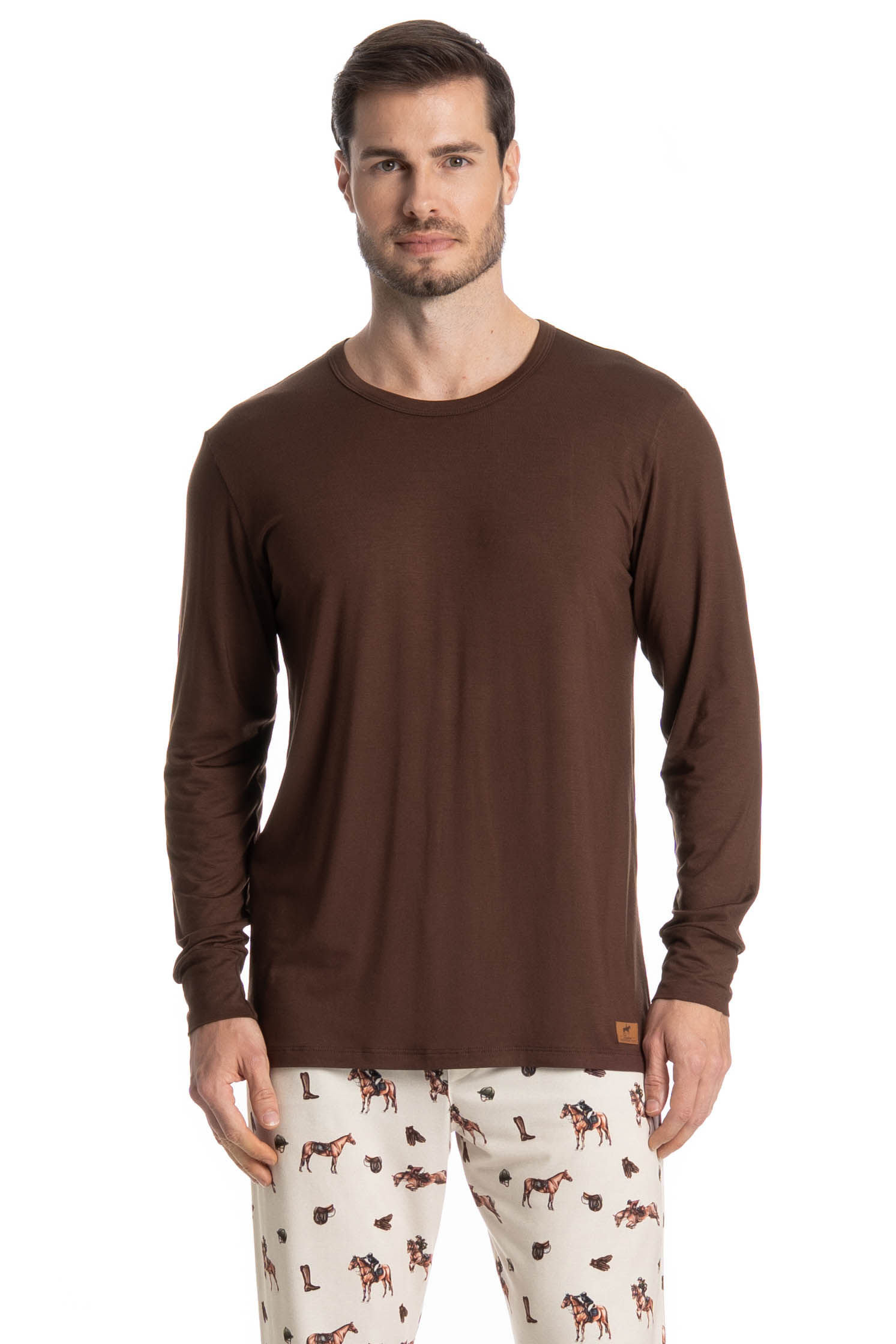 Pijama Masculino Longo Hipismo - Imagem 3 - Mobile