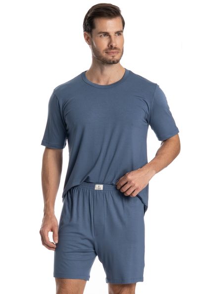 Pijama Masculino Curto Francisco Azul-2 - Imagem 1