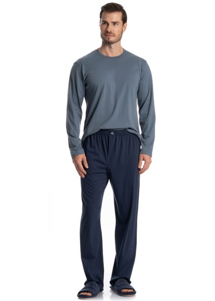 Pijama Masculino Longo Eric Azul-2 - Imagem 1