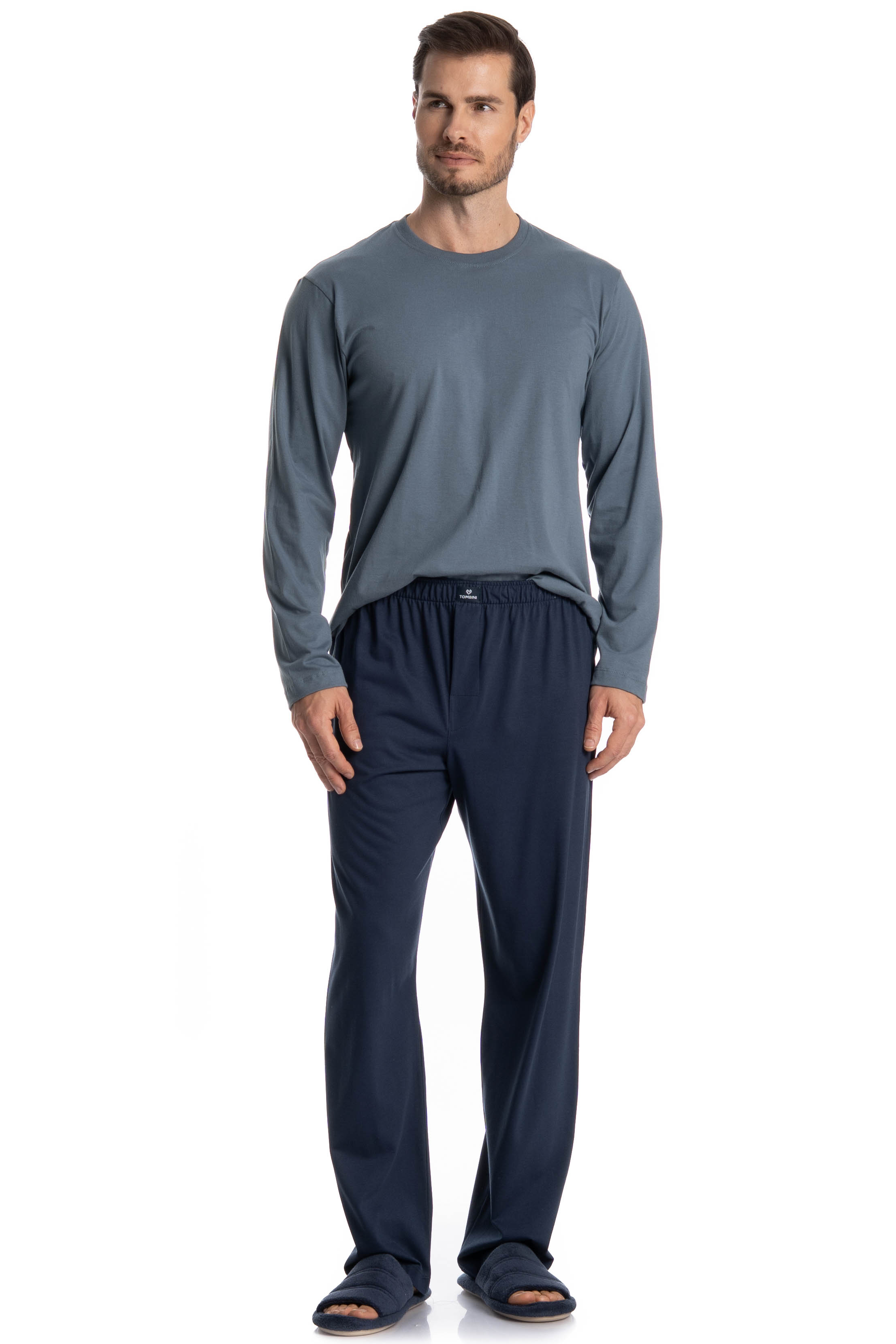 Pijama Masculino Longo Eric Azul-2 - Imagem 1
