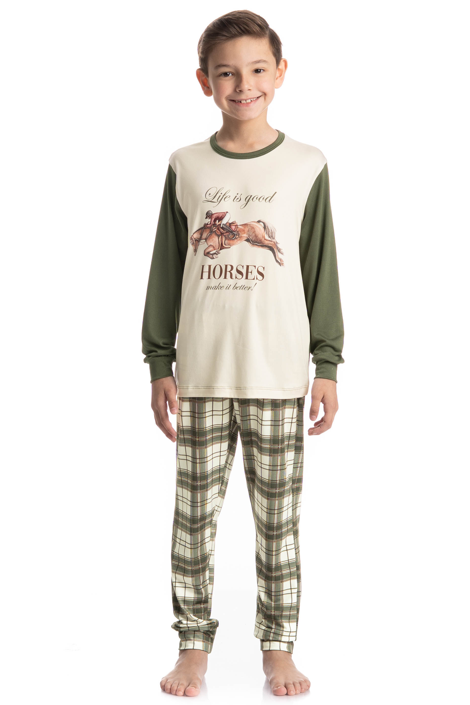 Pijama Infantil Longo Unissex Chess - Imagem 1
