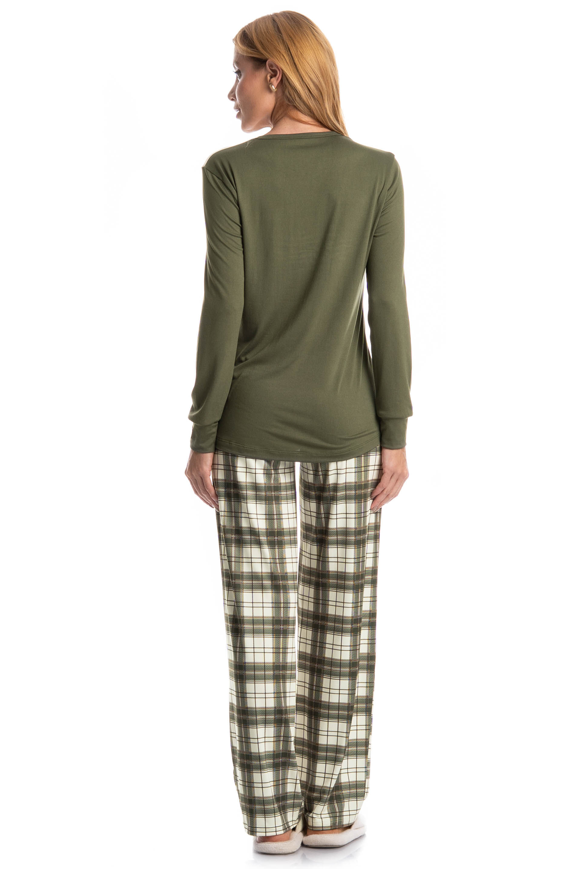 Pijama Feminino Longo Chess Verde - Imagem 2