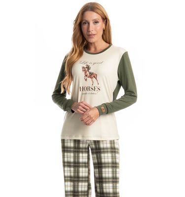 Pijama Feminino Longo Chess - Imagem 3 - Mobile