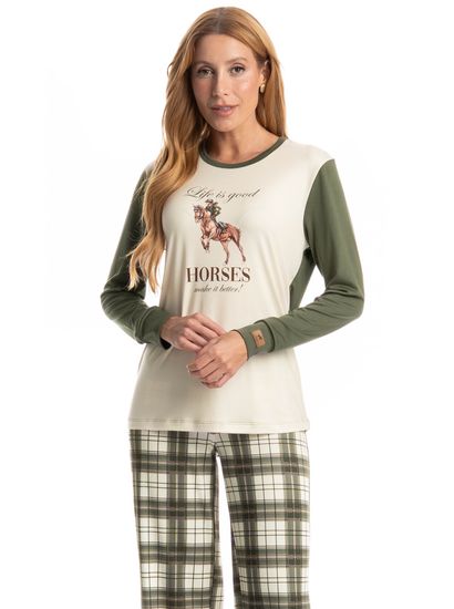 Pijama Feminino Longo Chess - Imagem 3 - Desktop
