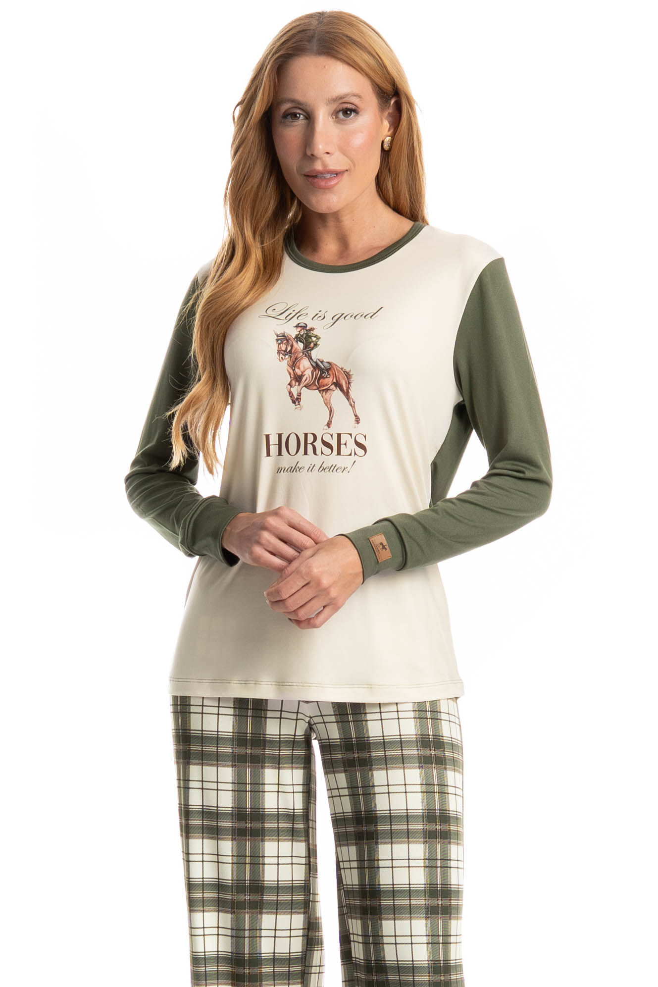 Pijama Feminino Longo Chess - Imagem 3 - Mobile