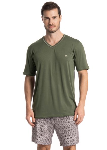Pijama Masculino Curto Thomas Verde - Imagem 1