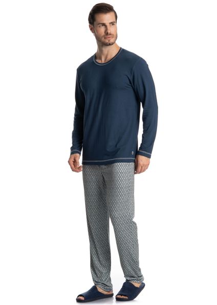 Pijama Masculino Longo Gabriel Azul-marinho - Imagem 1