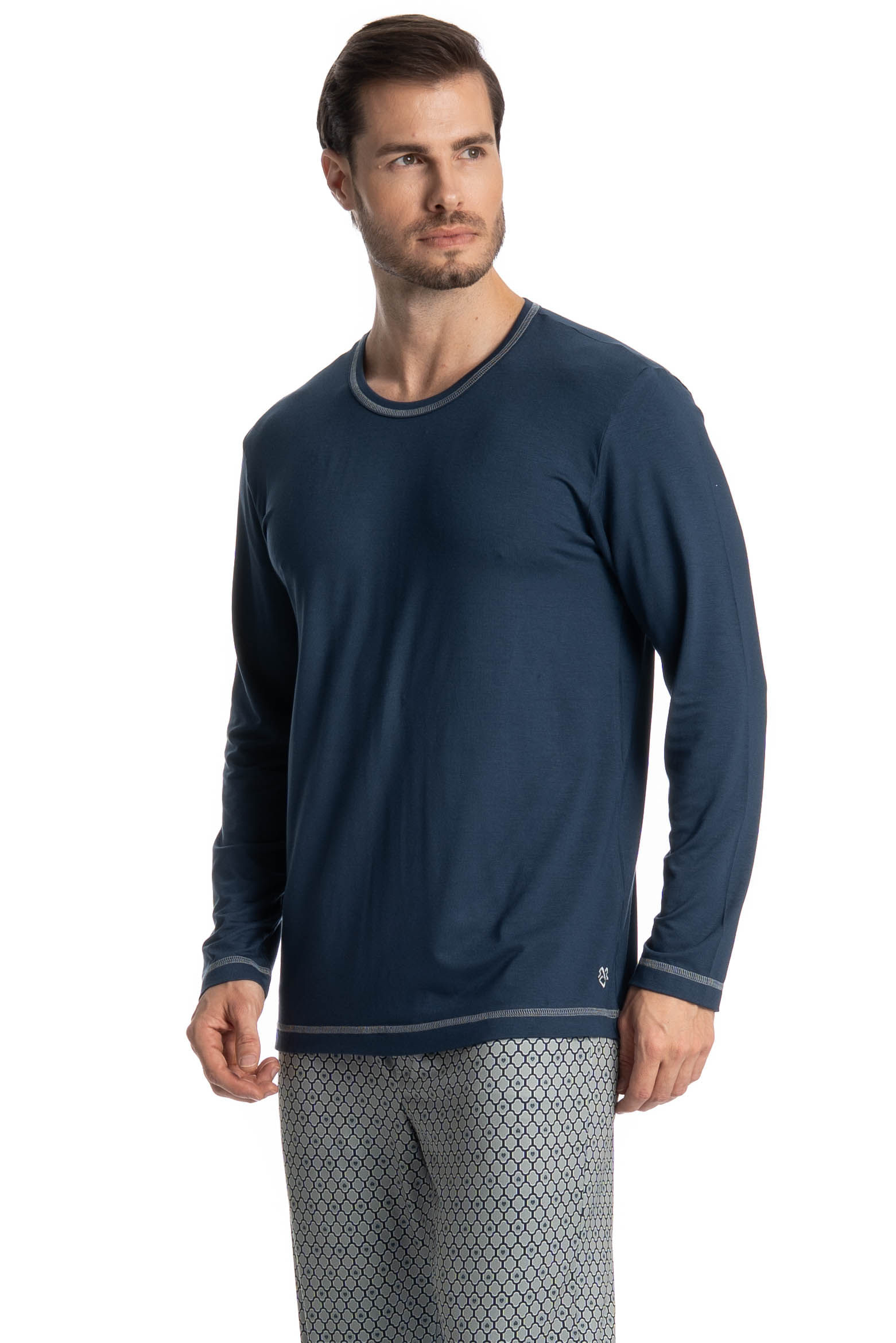 Pijama Masculino Longo Gabriel - Imagem 3 - Mobile