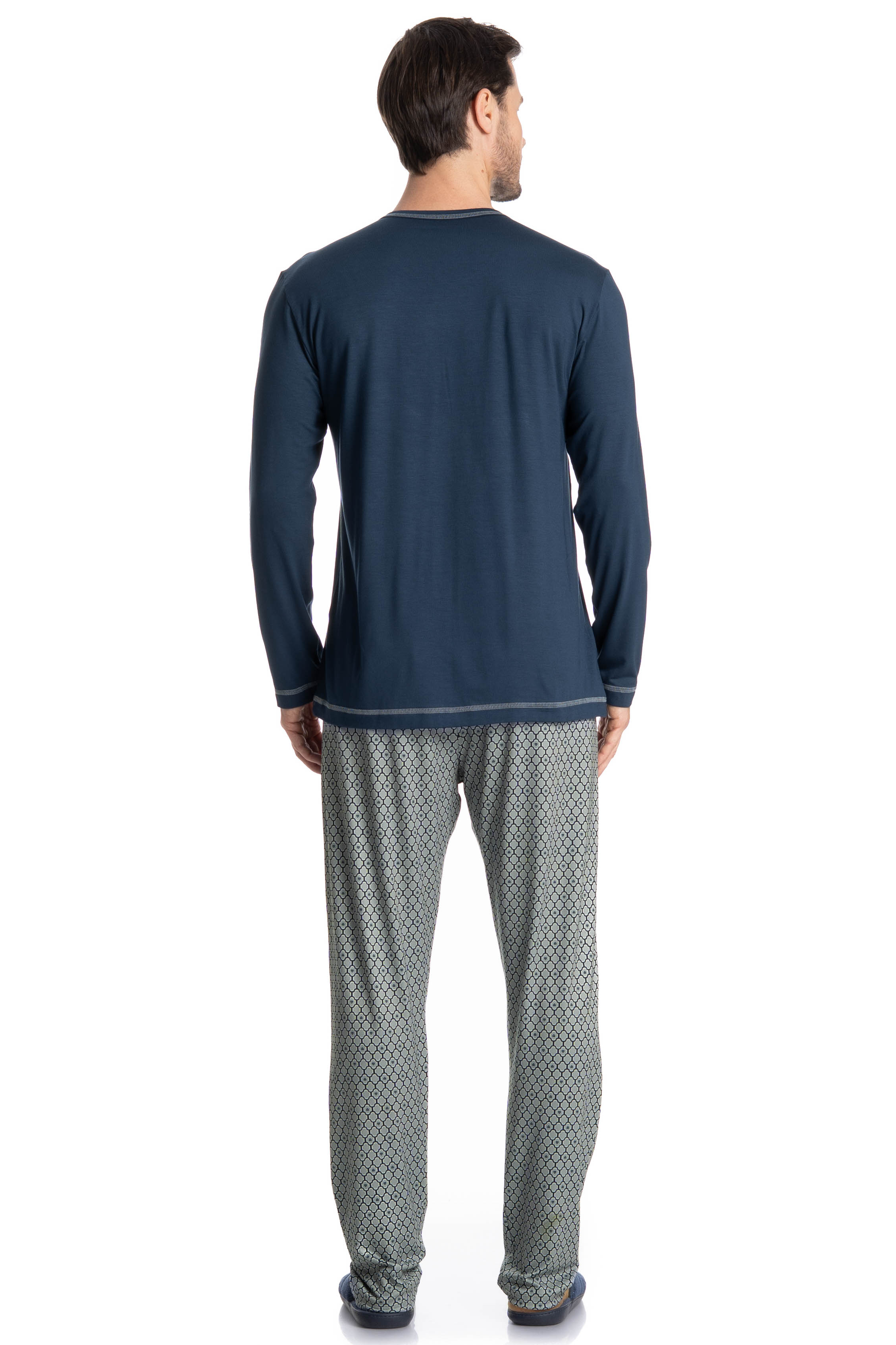 Pijama Masculino Longo Gabriel Azul-marinho - Imagem 2