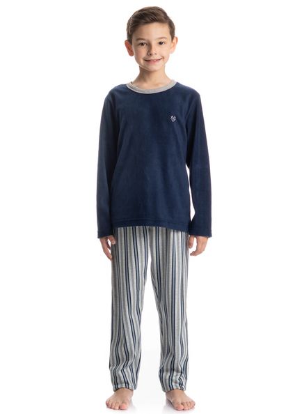 Pijama Infantil Masculino Liam Azul-marinho - Imagem 1