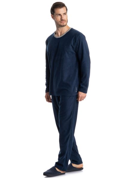Pijama Masculino Longo Davi Azul-marinho - Imagem 1