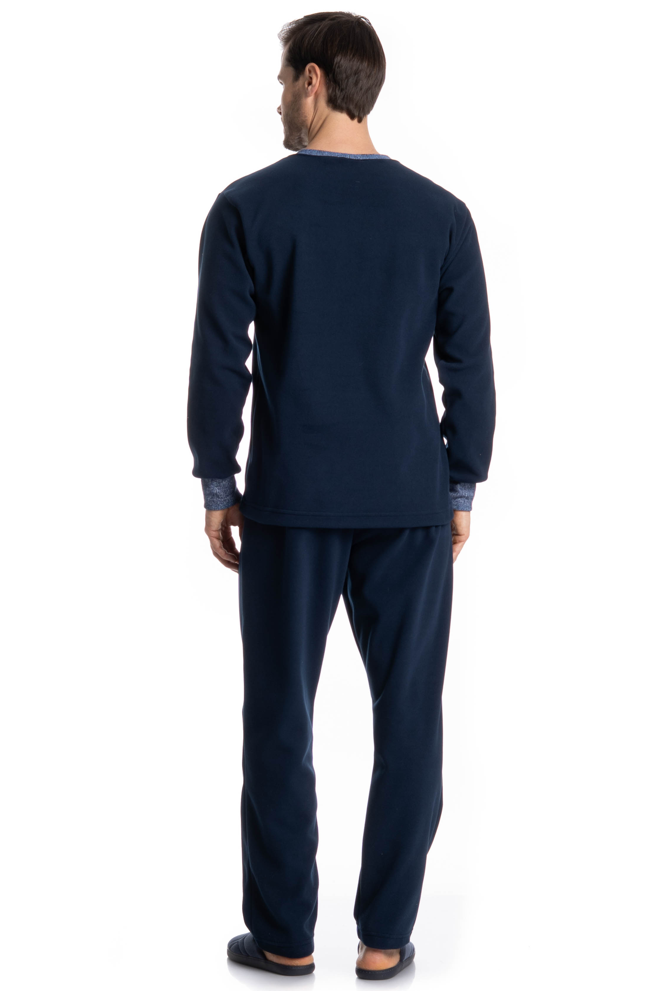 Pijama Longo Masculino Pedro Azul-marinho - Imagem 2