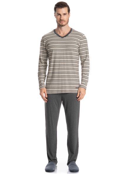 Pijama Masculino Longo José Cinza - Imagem 1