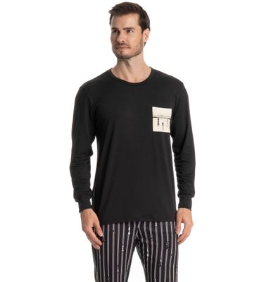 Pijama Longo Masculino Xadrez - Imagem 3 - Mobile