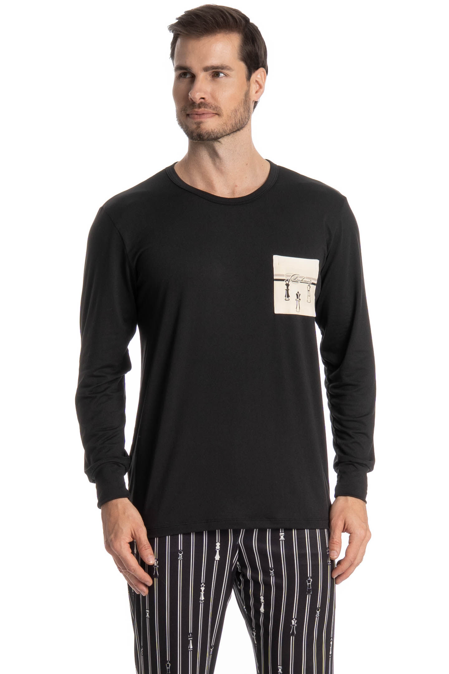 Pijama Longo Masculino Xadrez - Imagem 3 - Mobile