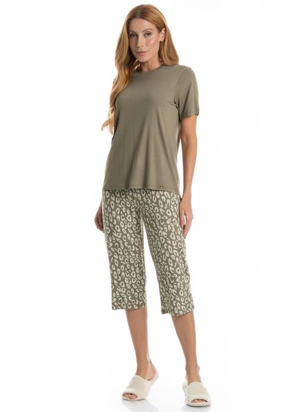 Pijama Feminino Pescador Luana Verde - Imagem 1