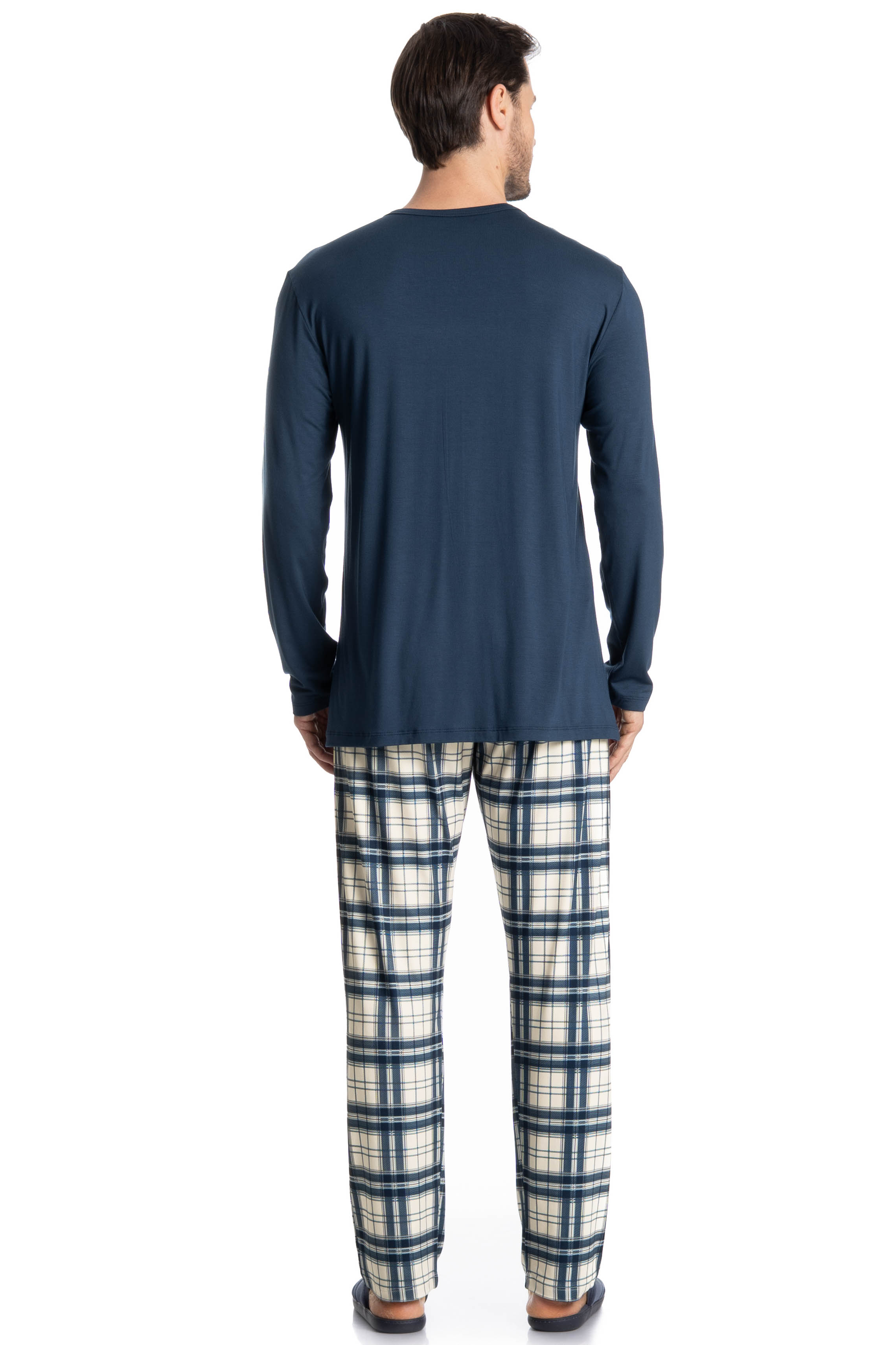 Pijama Masculino Longo Alessandro Azul-marinho - Imagem 2