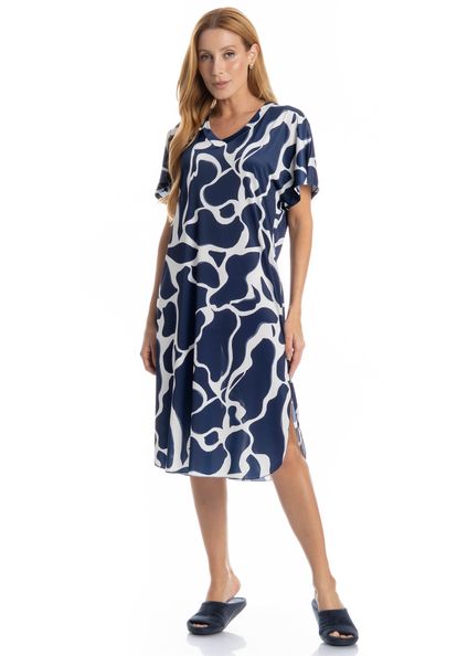 Camisão Feminino Médio Teresa Azul-marinho - Imagem 1
