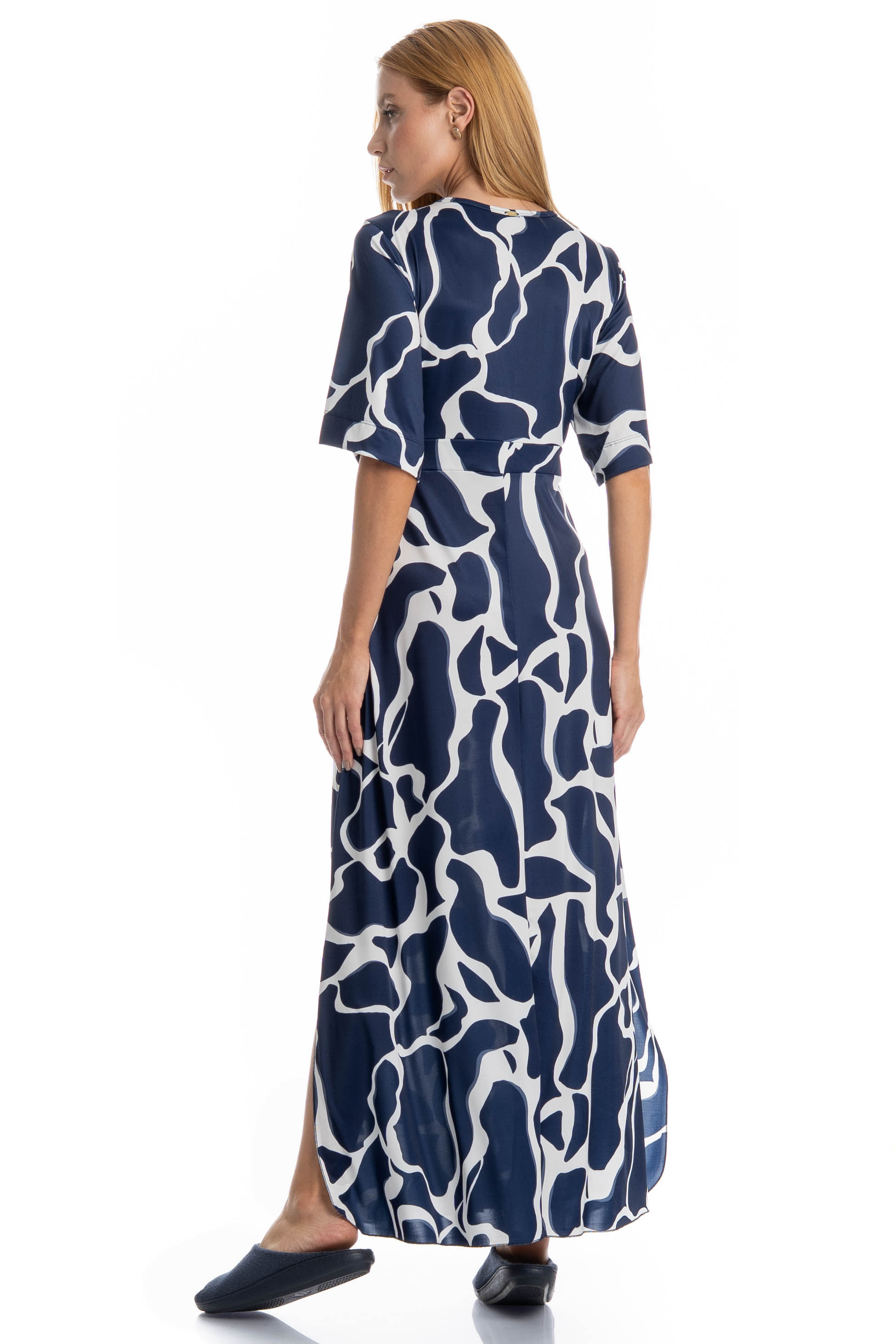 Kaftan Feminino Longo Teresa Azul-marinho - Imagem 2