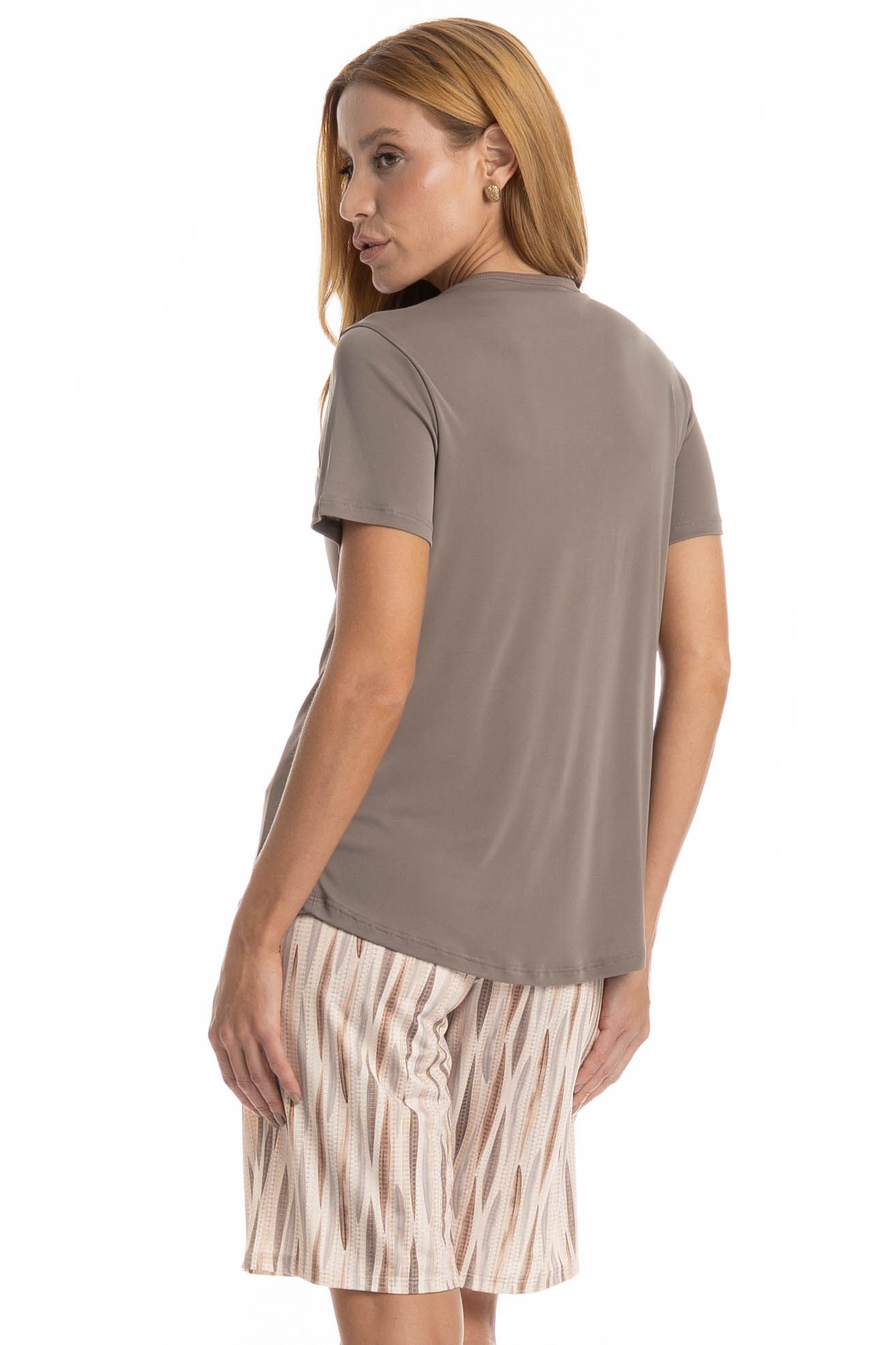 Pijama Feminino Bermuda Gisele Bege - Imagem 2