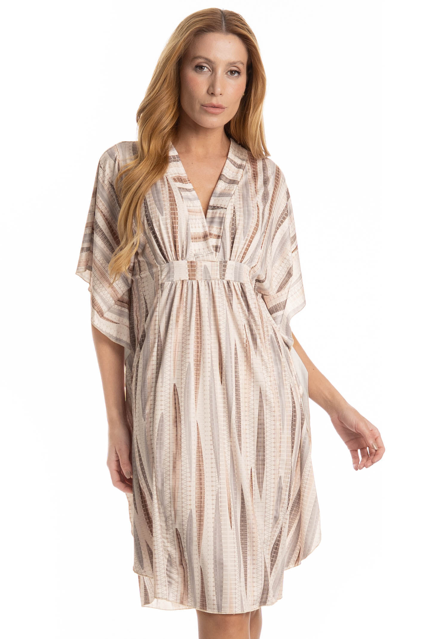 Kaftan Feminino Médio Gisele Bege - Imagem 1