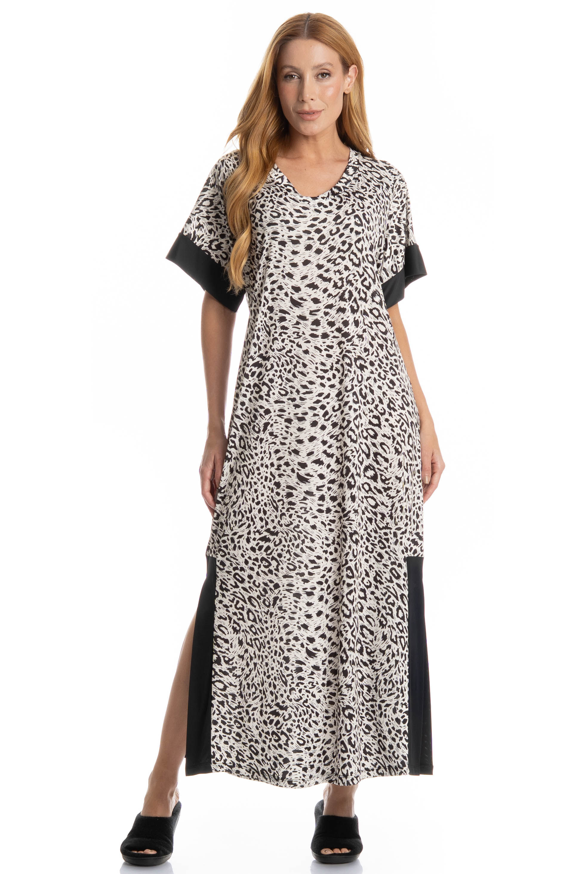 Kaftan Feminino Longo Betina Preto - Imagem 1