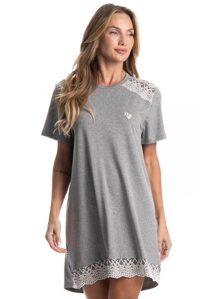 Camisão Curto Erica Cinza - Imagem 1