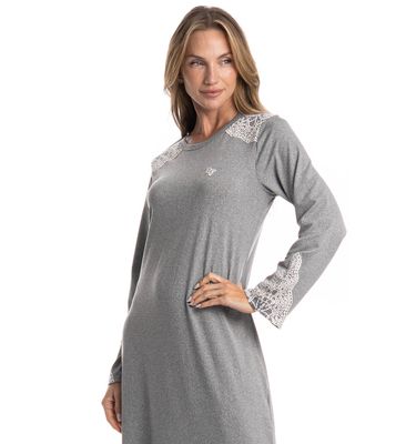 Camisão Feminino Longo Manga Longa Erica - Imagem 3 - Mobile