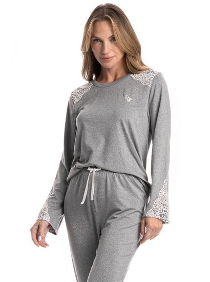 Pijama Feminino Longo Erica - Imagem 3 - Desktop