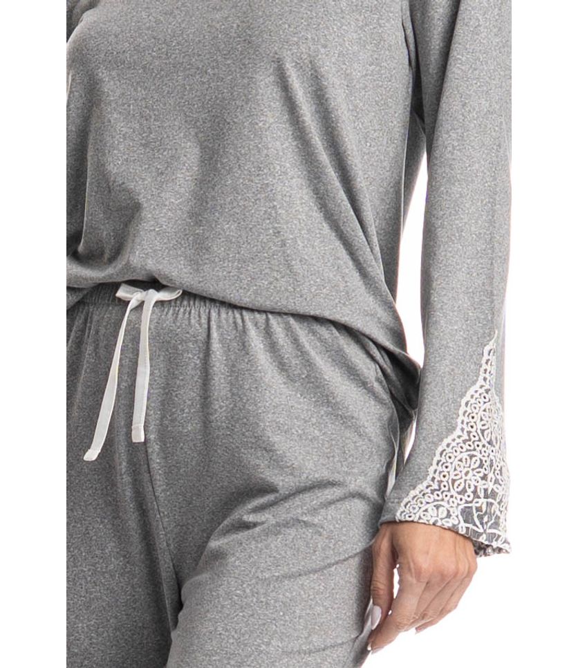 Pijama Feminino Longo Erica - Imagem 5 - Desktop