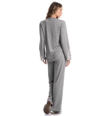 Pijama Feminino Longo Americano Erica - Imagem 2 - Mobile