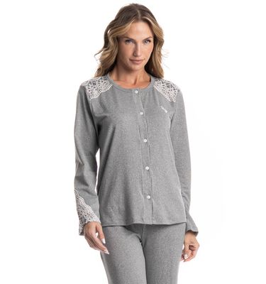Pijama Feminino Longo Americano Erica - Imagem 3 - Mobile