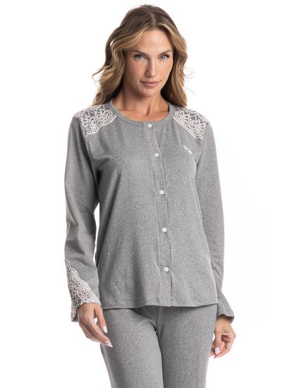 Pijama Feminino Longo Americano Erica - Imagem 3 - Desktop