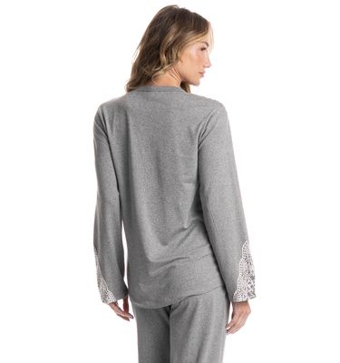Pijama Feminino Longo Americano Erica - Imagem 4 - Mobile