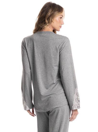 Pijama Feminino Longo Americano Erica - Imagem 4 - Desktop