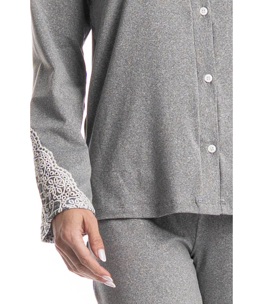 Pijama Feminino Longo Americano Erica - Imagem 5 - Desktop