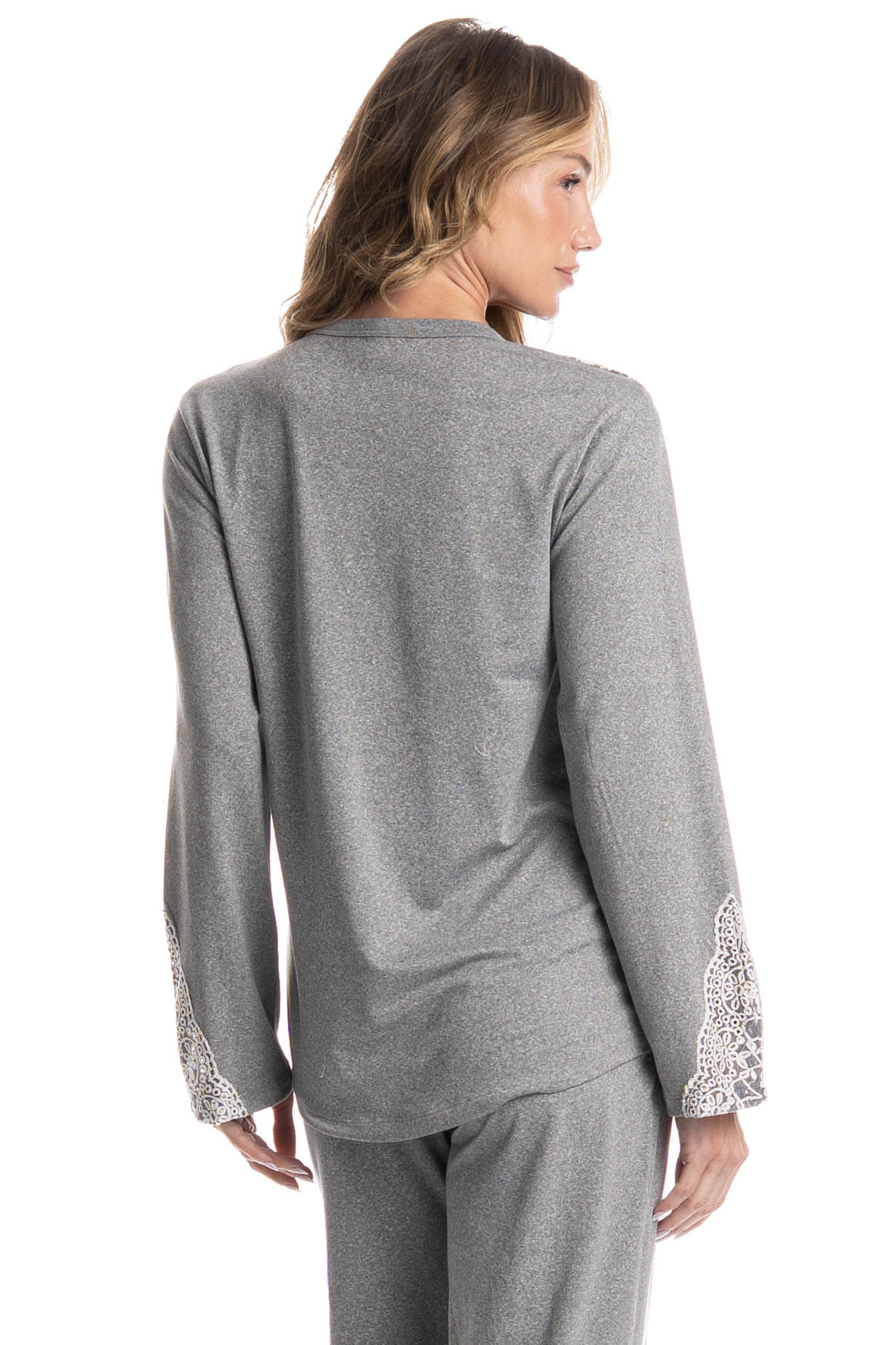 Pijama Feminino Longo Americano Erica - Imagem 4 - Mobile