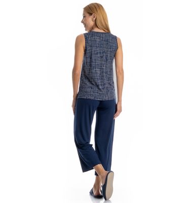 Pijama Feminino Capri Regata Thais - Imagem 2 - Mobile