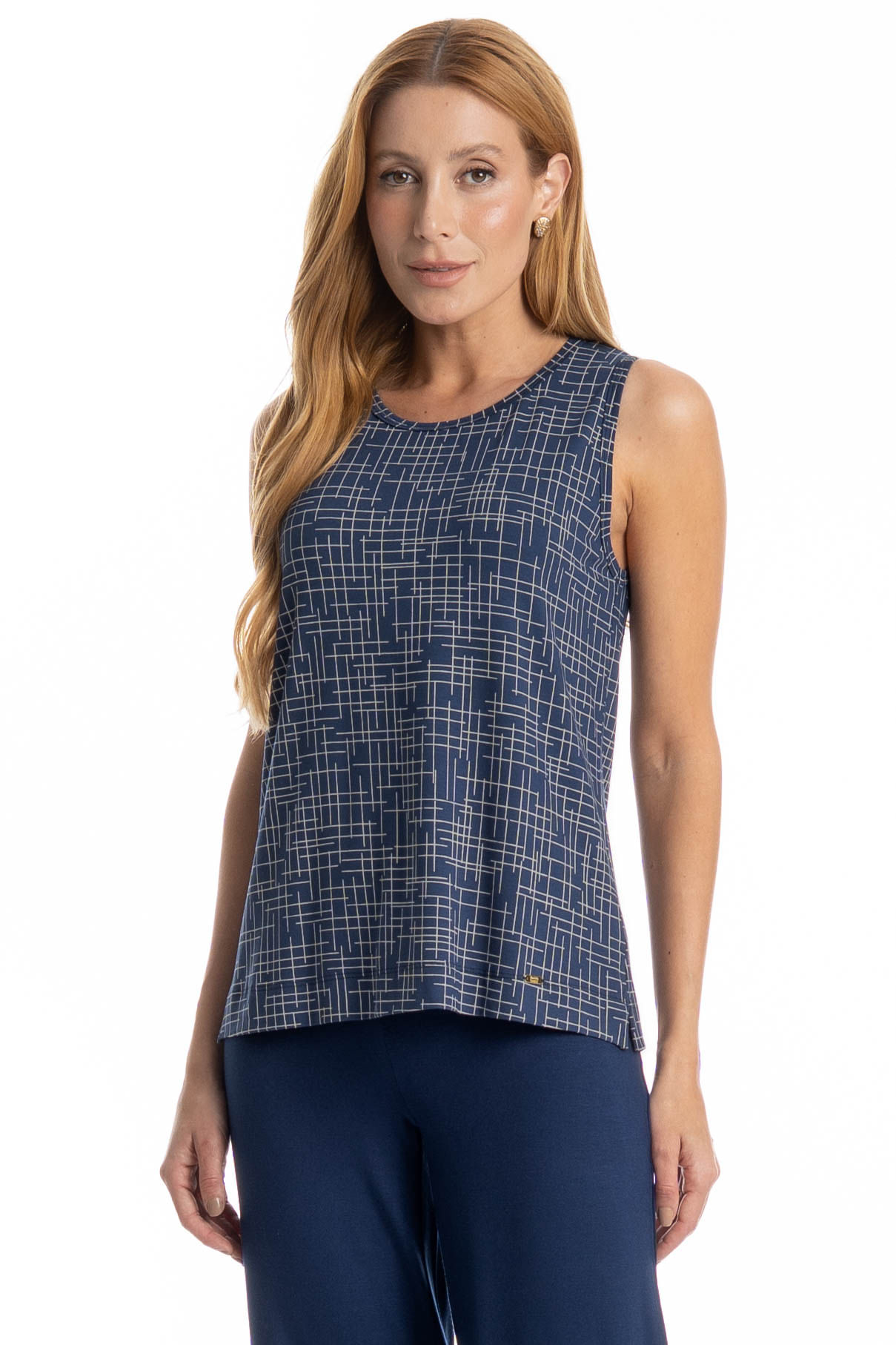Pijama Feminino Capri Regata Thais - Imagem 3 - Mobile