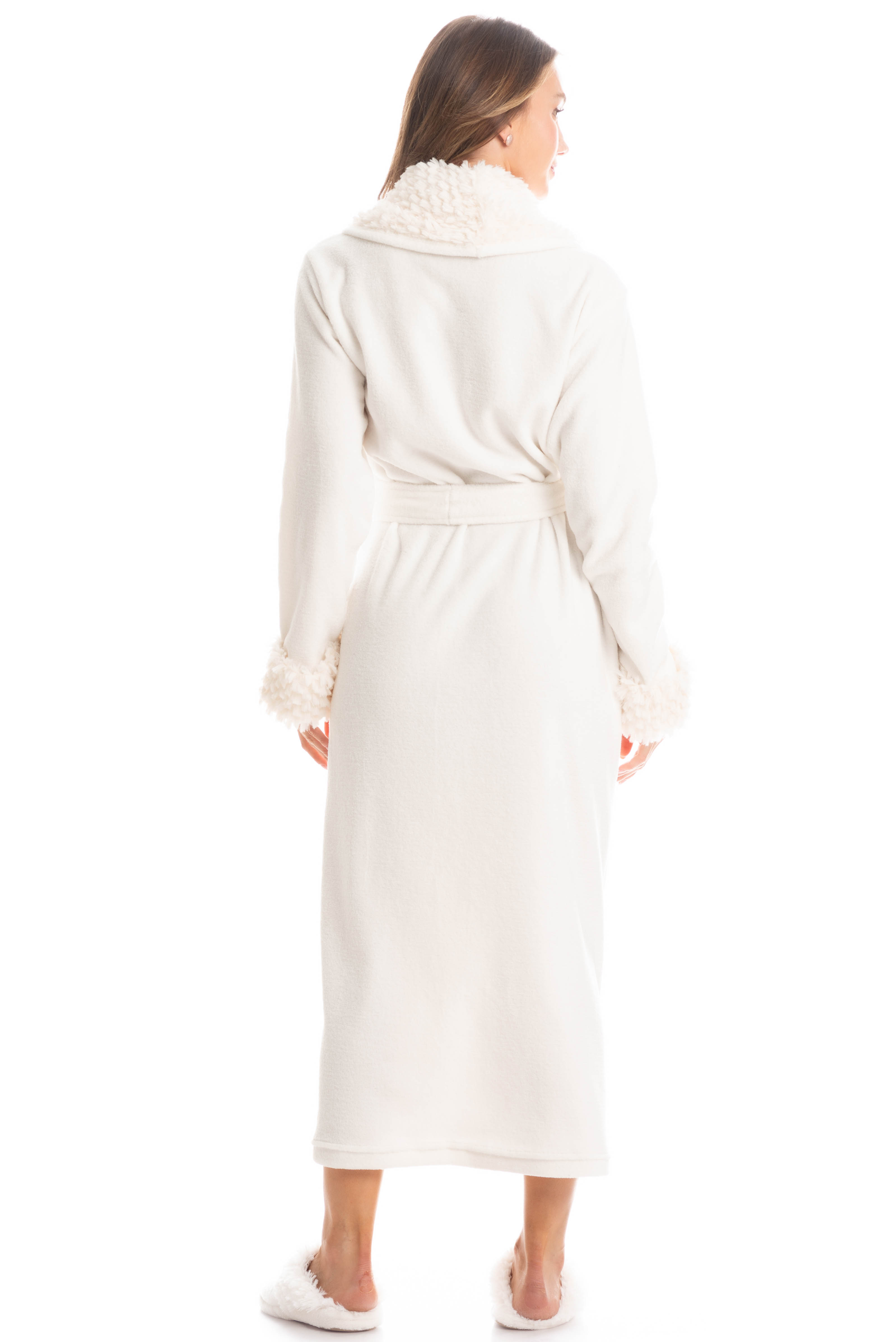 Robe Feminino Longo Em Fleece Giordana - Imagem 2 - Mobile