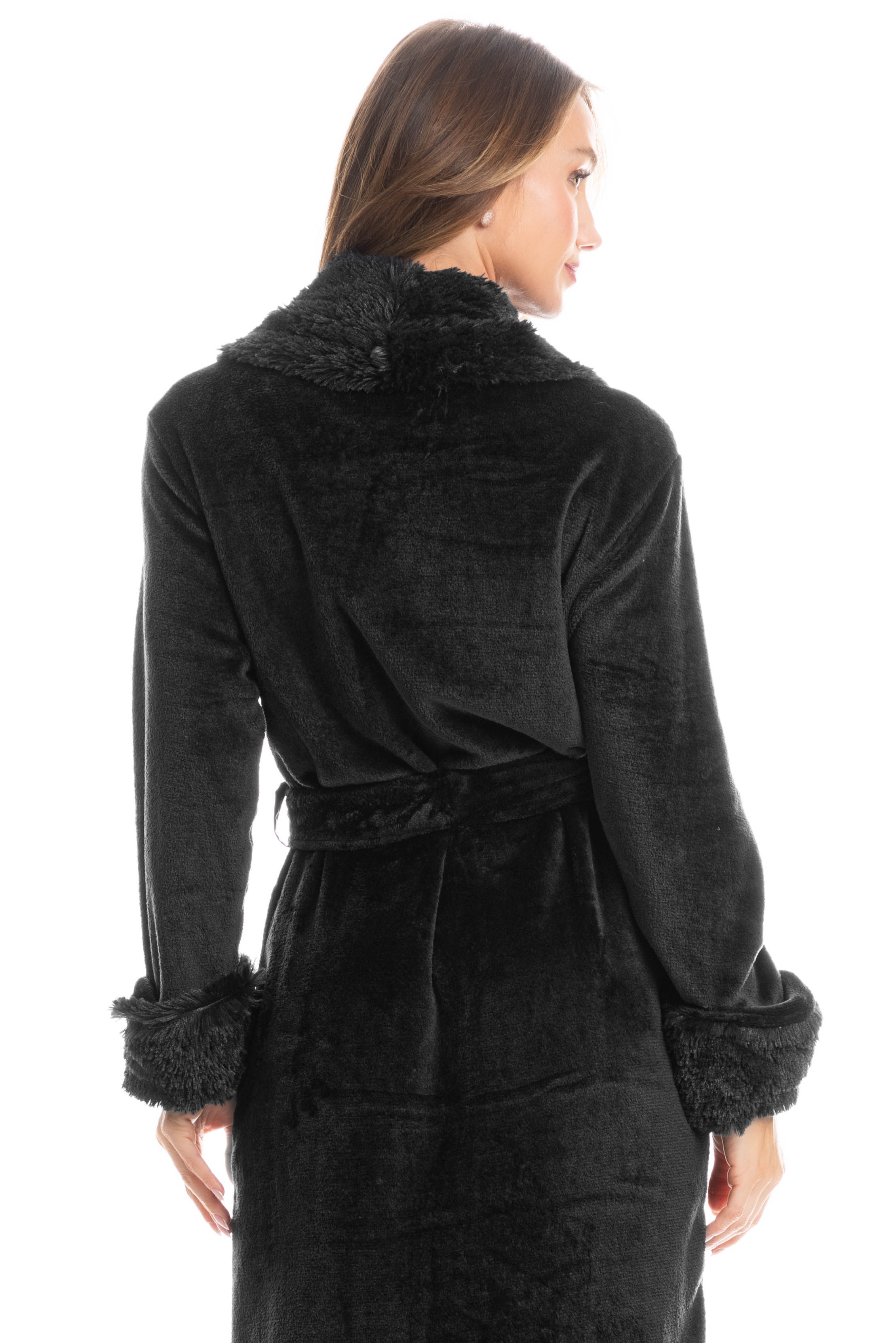 Robe Feminino Longo Em Fleece Giordana - Imagem 4 - Mobile