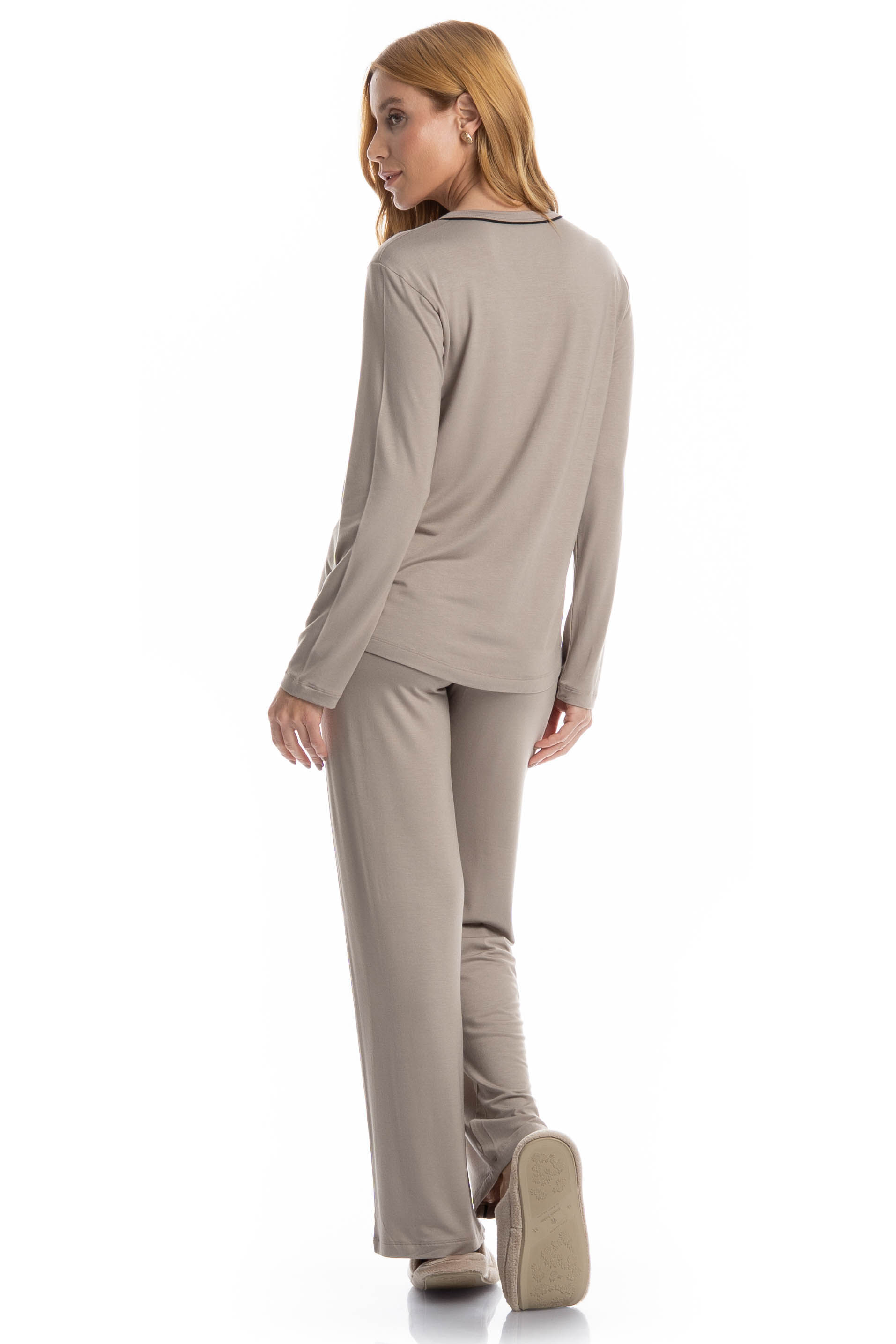 Pijama Feminino Longo Giu Bege - Imagem 2