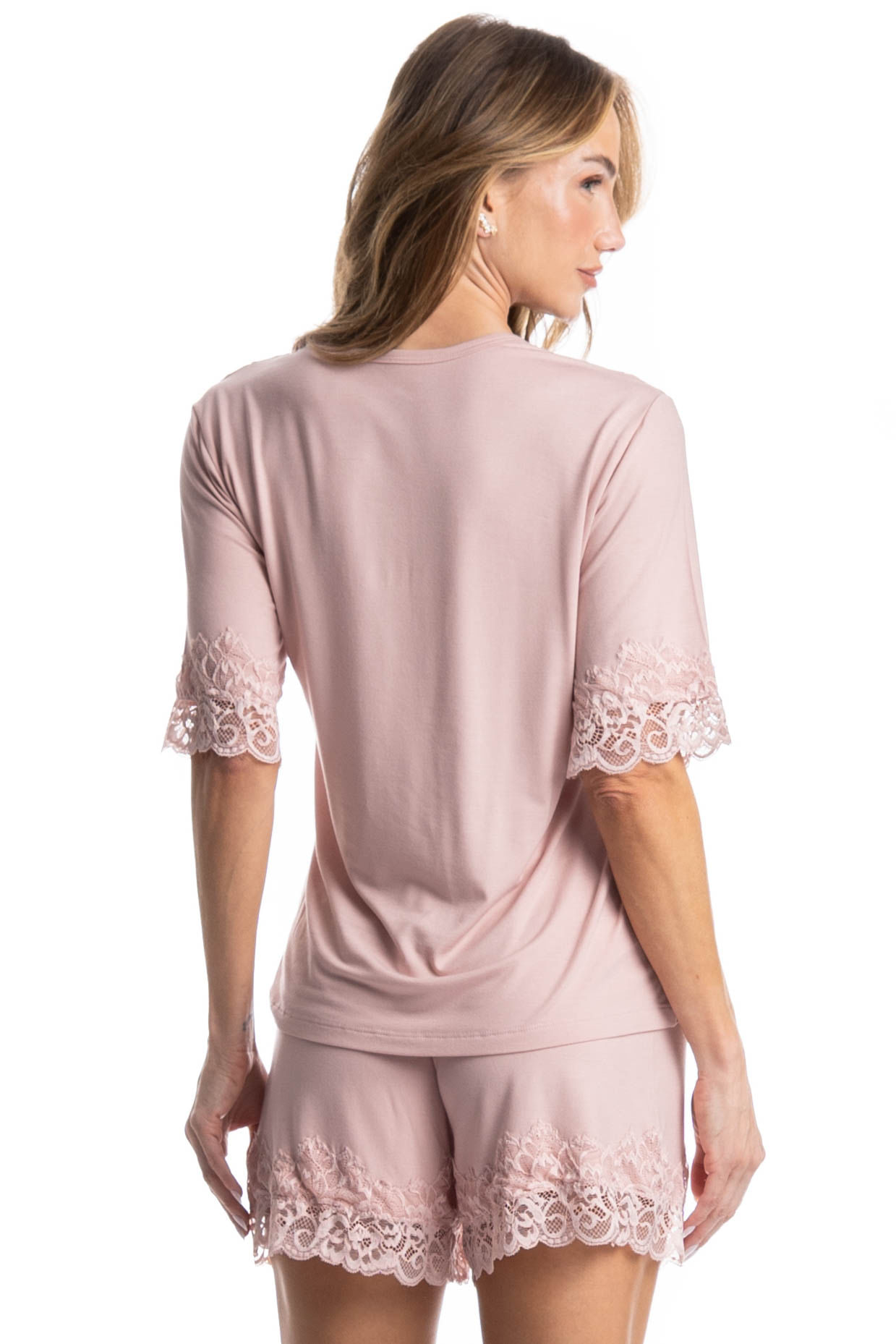 Pijama Curto Aurora Rosa-3 - Imagem 2