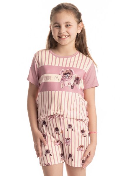 Pijama Infantil Curto Lyla Bunny Branco - Imagem 1