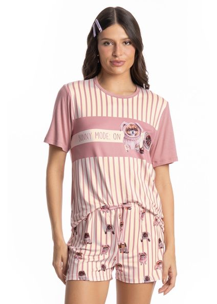 Pijama Feminino Curto Lyla Bunny Branco - Imagem 1