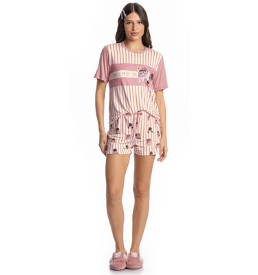 Pijama Feminino Curto Lyla Bunny - Imagem 3 - Mobile