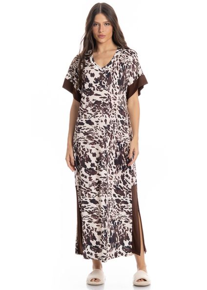 Kaftan Longo Lorena Bege - Imagem 1