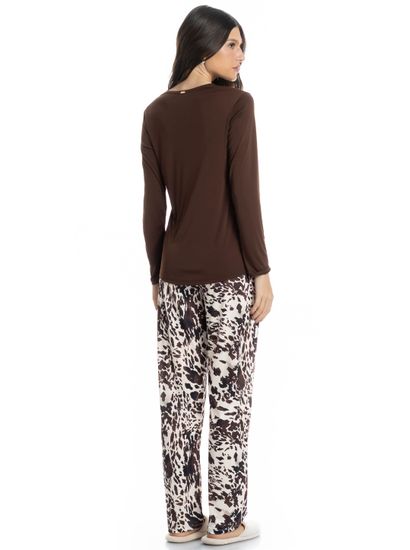 Pijama Feminino Longo Lorena - Imagem 2 - Desktop