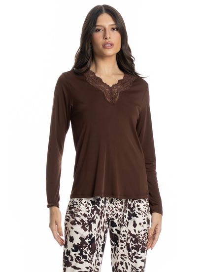 Pijama Feminino Longo Lorena - Imagem 3 - Desktop