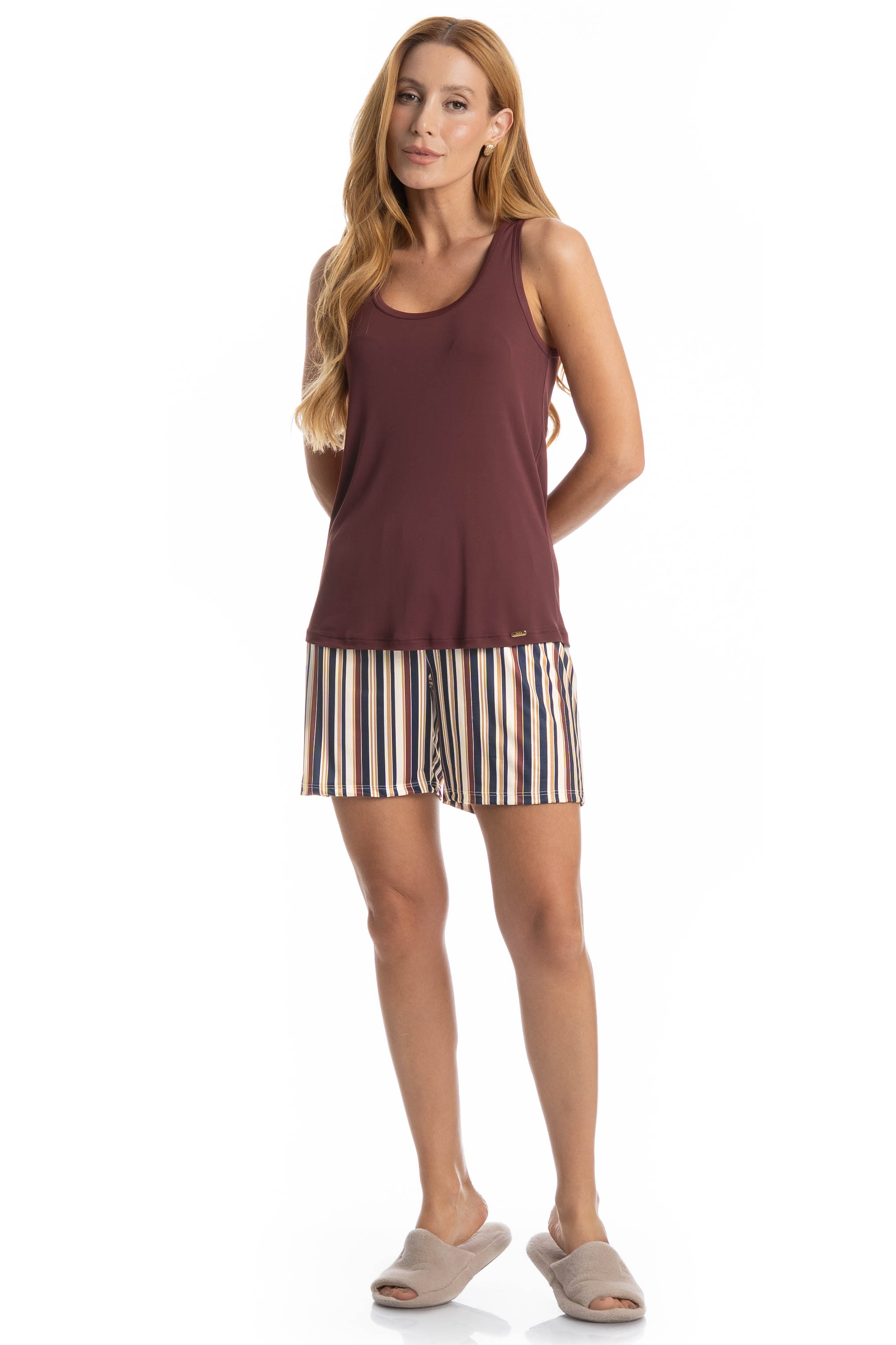 Pijama Feminino Shortão Regata Maya - Imagem 3 - Mobile